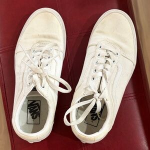 Vans Off-White Canvas Lace-Up Sneakers